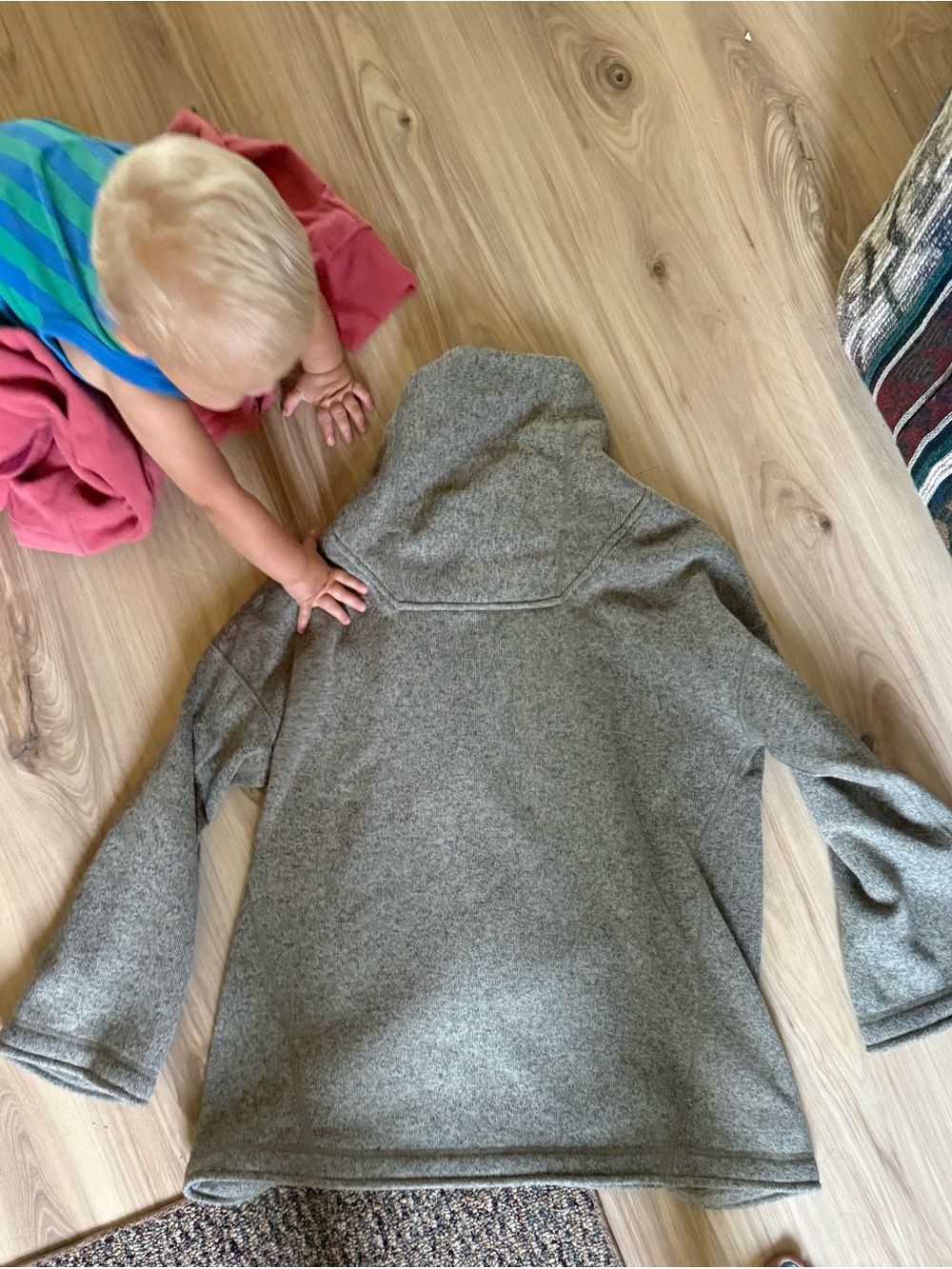 Stio Taupe Hooded Fleece Pullover